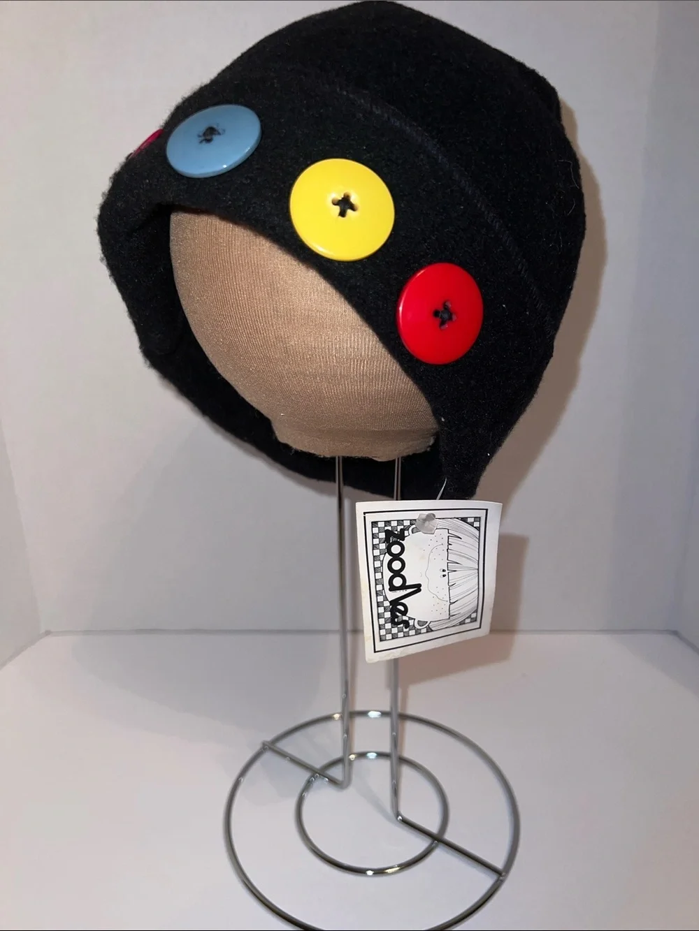 Zoodles Colorful Button Kids Beanie​